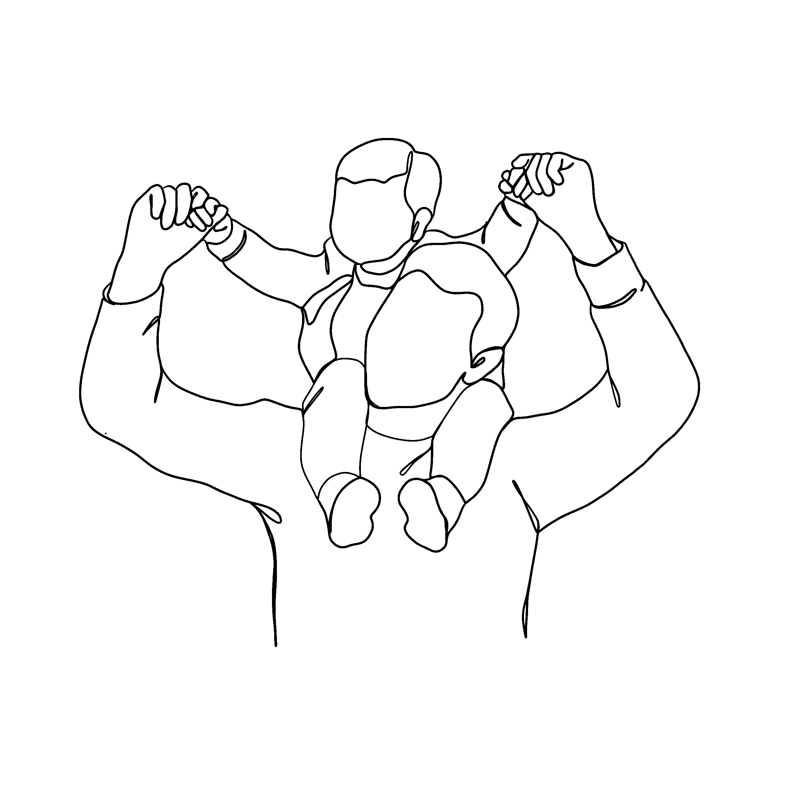 Papa Sohn Ein Vater trägt sein Kind auf den Schultern.