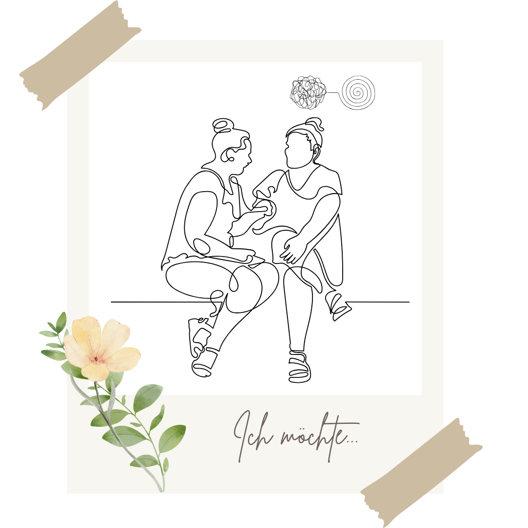 Zeichnung : 2 Menschen reden