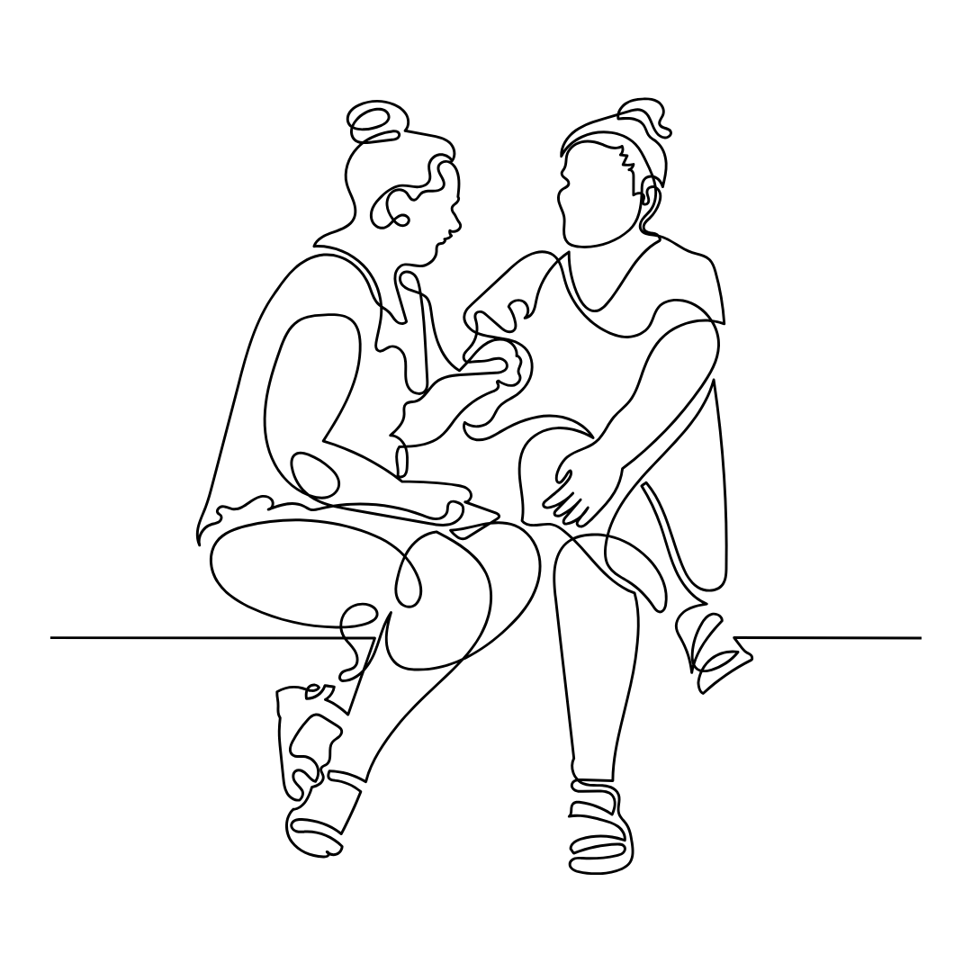 Zwei Menschen reden Zwei Menschen sprechen miteinander